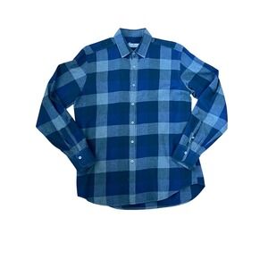 Canali Men's 1934 Plaid Light Flannel Button Down Shirt Size L Made in Italy